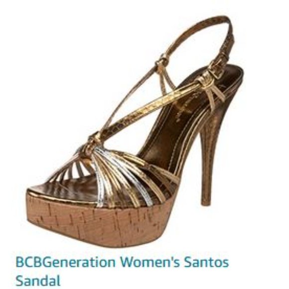 BCBGeneration Santos gold platform sandals, New, 7.5 - Picture 1 of 12